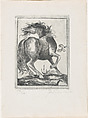A horse, head turned left, viewed from behind, Federico Cantù  Mexican, Engraving