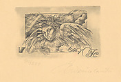 Head and wings of an angel, from a series of prints made as Christmas cards for Luis García Lecuona, Federico Cantù  Mexican, Engraving