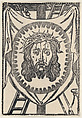 Veil of St Veronica (sudarium), Anonymous, Mexican, Woodcut (re-strike?)