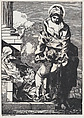 The Virgin helping infant Christ Child take his first steps, Jacinto Enciso  Mexican, Wood engraving