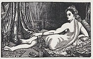 Odalisque viewed from behind, after Ingres, Anonymous, Mexican, Wood engraving