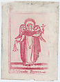 Saint Vincente Ferrer, Anonymous, Mexican, Engraving printed in red