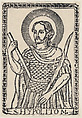 Saint Hippolytus of Rome, martyr, Anonymous, Mexican, Woodcut (re-strike?)