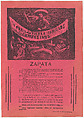 Flyer relating to the death of Emiliano Zapata and how to continue his fight, Anonymous, 20th century, Lithograph