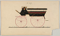 Wagonette #127, Brewster & Co.  American, Pen and black ink, watercolor and gouache with gum arabic