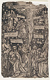 Christ on the Cross surrounded by mourners, Anonymous, Italian, 17th or 18th century  Italian, Woodcut laid down to a secondary sheet