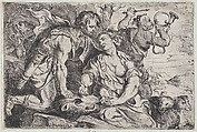Atalanta and Meleager, Willem Panneels  Flemish, Etching; first state of two (Hollstein)