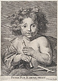 The Young Bacchus, holding a flute, Anton Joseph von Prenner Austrian, Etching