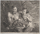 Satyr and Bacchante, Alexander Voet II Flemish, Engraving