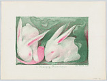 Happy Bunnies (rabbits), Jean Charlot (French, Paris 1898–1979 Honolulu, Hawaii), Color lithograph on aluminium