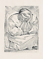 Two images of Luz Jiménez seated, at left resting her head in her hand, at right, resting her head in both hands, Jean Charlot (French, Paris 1898–1979 Honolulu, Hawaii), Lithographs on zinc