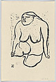 Nude II; woman facing left, Jean Charlot French, Woodcut