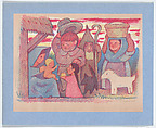 Shepherds at the birth of Christ (Christmas card), Jean Charlot  French, Color lithograph on zinc