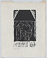 Christmas card with nativity scene, Jean Charlot  French, Linocut, 1st state