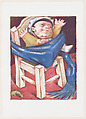 Baby in a high chair, Jean Charlot French, Color lithograph on aluminum