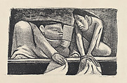 Women washing (Lavanderas), Jean Charlot French, Lithograph on stone