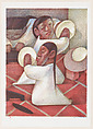 Tortilla makers, Jean Charlot French, Color lithograph on aluminum