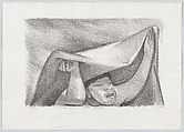 A woman lifting her rebozo above her head, Jean Charlot French, Lithograph on stone