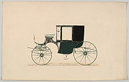 Design for Coupé (unnumbered), Brewster & Co. (American, New York), Pen and black ink, watercolor and gouache with gum arabic