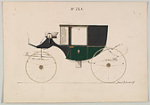 Design for Coupé, no. 741, Brewster & Co.  American, Pen and black nink, watercolor and gouache with gum arabic