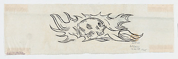 A skull in flames, from "El Sombrerón", Alfredo Zalce Mexican, Linocut