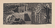 Miguel Hidalgo holding a document and speaking to workers, illustration for 'Hidalgo', Alfredo Zalce  Mexican, Wood engraving