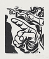 Pointing Fingers, Alfredo Zalce Mexican, Linocut