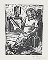 A Woman Reading, Alfredo Zalce  Mexican, Linocut