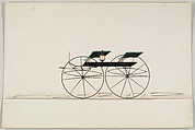 Design for Two-Seat Wagon, Brewster & Co.  American, Pen and black ink, watercolor and gouache with gum arabic