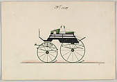 Design for Unclassified Carriage, no. 1037, Brewster & Co.  American, Pen and black ink, watercolor and gouache with gum arabic and metallic ink