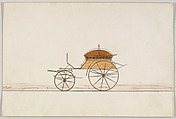 Design for Dos-à-dos Phaeton, Brewster & Co.  American, Pen and black ink, watercolor and gouache with gum arabic and metallic ink