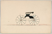 Design for Road Wagon, Brewster & Co.  American, Pen and black ink, watercolor and gouache with gum arabic