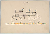 Design for Wagon, no. 484, Brewster & Co.  American, Pen and black ink, watercolor and gouache