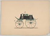 Four Wheel Dog Cart (unnumbered), Colored lithograph