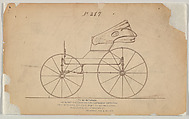 Design for Road Wagon with Folding Top, no. 287, Brewster & Co.  American, Pen and black ink