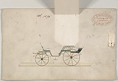 Phaeton  #1090, Brewster &amp; Co. (American, New York), Pen and black ink, watercolor and gouache with gum arabic