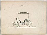 Design for Unclassified Carriage, no. 1089, Brewster & Co.  American, Pen and black ink, watercolor and gouache with gum arabic