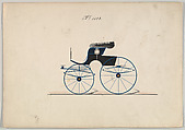 Design for Unclassified Carriage, no. 1023, Brewster & Co.  American, Pen and black ink, watercolor and gouache with gum arabic