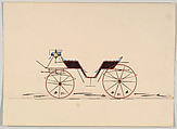 Design for Vis-à-vis, Brewster & Co.  American, Pen and black ink, watercolor and gouache with gum arabic