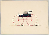 Design for Road Wagon, Brewster & Co.  American, Pen and black ink, watercolor and gouache