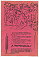 Broadsheet relating to the expropriation of oil resources that hade been exploited by foreign companies, Lázaro Cárdenas shown signing documents designed to repel the intrusive interests, Alfredo Zalce  Mexican, Lithograph and letterpress on pink paper