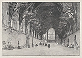 Interior of Westminster Hall, Tony Beltrand  French, Wood engraving on Japan paper; proof