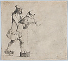 Happy Peasant and Monk, Henry William Bunbury British, Drypoint