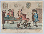 Billiards, Henry William Bunbury  British, Hand-colored stipple engraving