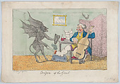 Origin of the Gout, Henry William Bunbury British, Hand-colored etching