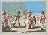 A Camp Scene, William Paulet Carey Irish, Hand-colored etching