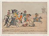The Easter Hunt at Epping Forest, Plate First, Henry William Bunbury British, Hand-colored etching