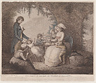 The First Interview of Werther and Charlotte, John Raphael Smith  British, Stipple and etching with hand-coloring
