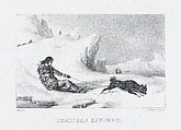 Eskimo Sled, Léon Cogniet French, Lithograph