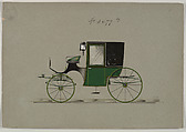 Brougham #3477a, Brewster & Co. American, Pen and black ink, watercolor and gouache with gum arabic